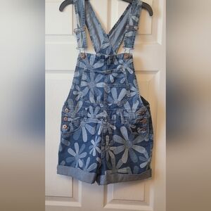 Floral Denim Overalls